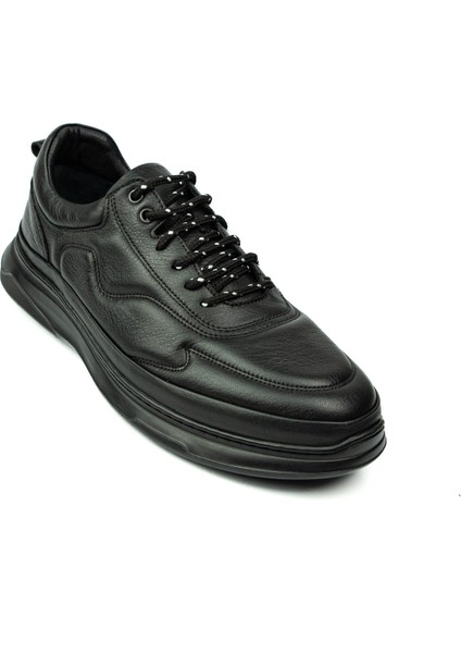 1653 Siyah Deri Erkek Günlük Ayakkabı
