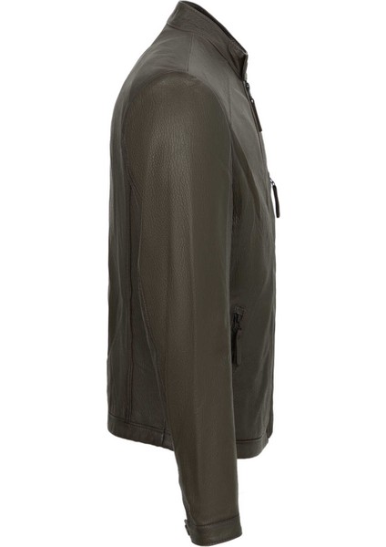 Haki Hakiki Deri Erkek Hakiki Deri Mont - E22KDM310381-R2X