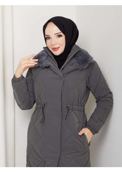 Kadın Tam Dolgulu Yakası Kürklü Genç Spor Nova Kumaş Tesettür Mont 0190 indirimleri