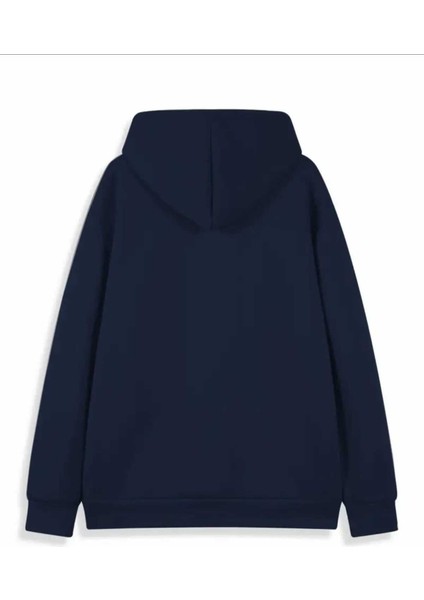 Gracie Abrams Baskılı Kapüşonlu Cepli Pamuklu Lacivert Sweatshirt fiyatları