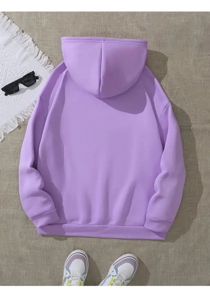 3 Kelebek Desenli 2 Iplik Şardonlu Kapüşonlu Cepli Pamuklu Sweatshirt fiyatları