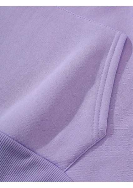 3 Kelebek Desenli 2 Iplik Şardonlu Kapüşonlu Cepli Pamuklu Sweatshirt modelleri