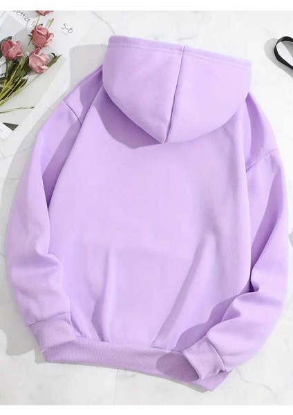 Artric Monkeys Baskılı Kapüşonlu Cepli Içi Yünlü Lila Sweatshirt fiyatları