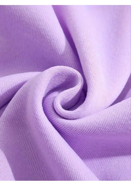 Artric Monkeys Baskılı Kapüşonlu Cepli Içi Yünlü Lila Sweatshirt indirimleri