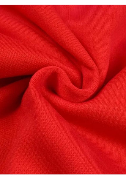 Bisiklet Kalp Ritim Baskılı Kapüşonlu Cepli Pamuklu Kırmızı Sweatshirt indirimleri
