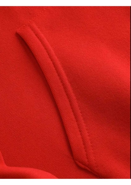 Lazarus Arka Göğüs Baskılı Kapüşonlu Cepli Pamuklu Kırmızı Sweatshirt fırsatları