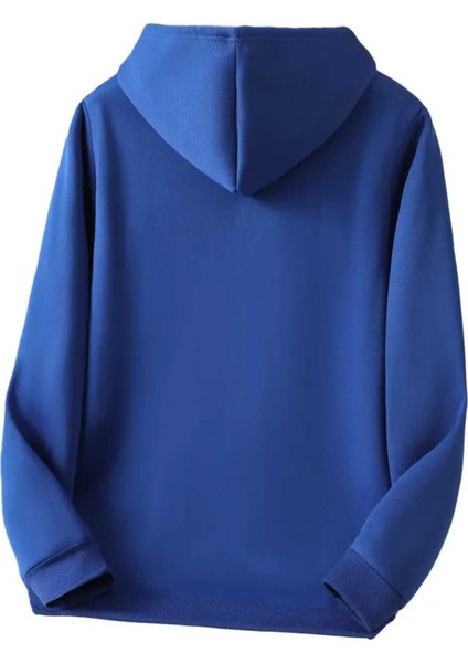 The Boston Est Baskılı Kapüşonlu Cepli Içi Yünlü Saks Sweatshirt fiyatları