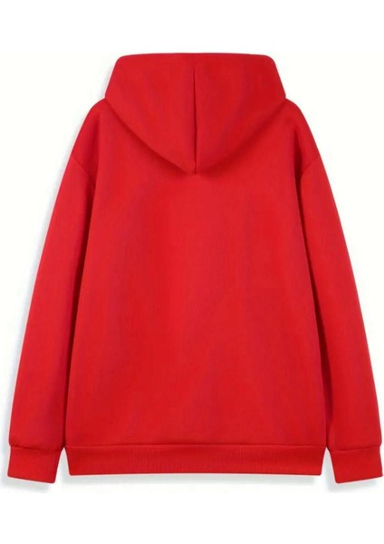 2025 Yeni Yıl Desenli 2 Iplik Şardonlu Cepli Kapüşonlu Sweatshırt fiyatları