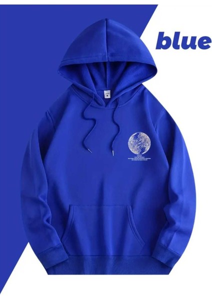 Lazarus Arka Göğüs Baskılı Kapüşonlu Cepli Pamuklu Saks Sweatshirt fiyatları