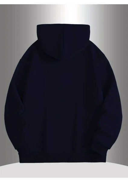 New York Pop Baskılı Kapüşonlu Cepli Içi Yünlü Lacivert Sweatshirt fiyatları