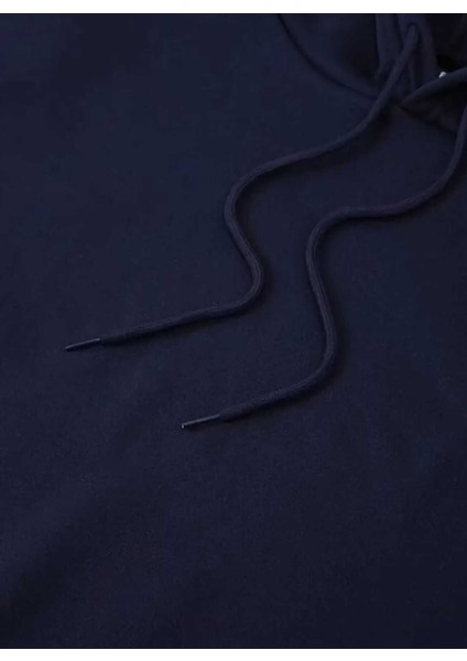 Uçak Baskılı Kapüşonlu Cepli Pamuklu Lacivert Sweatshirt fırsatları