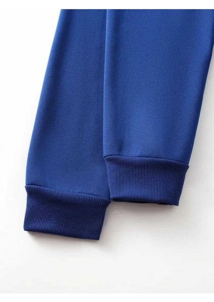 Sevimli Pandalar Ön ve Arkası Baskılı Kapüşonlu Cepli Içi Yünlü Saks Sweatshirt fırsatları