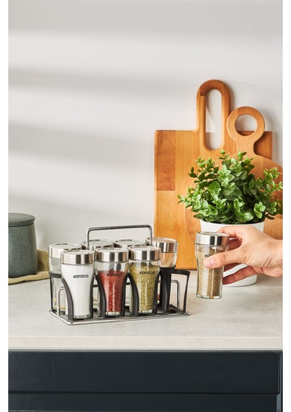 Danica 9'lu Rectangle Standlı Baharat Takımı fiyatları