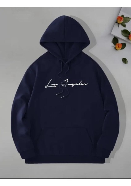 Arka Ön Baskılı City Of Angeles Cepli Kapüşonlu Sweatshırt fiyatları