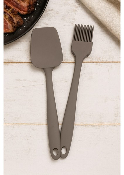 Yanmaz Yapışmaz Large Spatula ve Yumurta Fırçası Büyük Boy Spatula Se