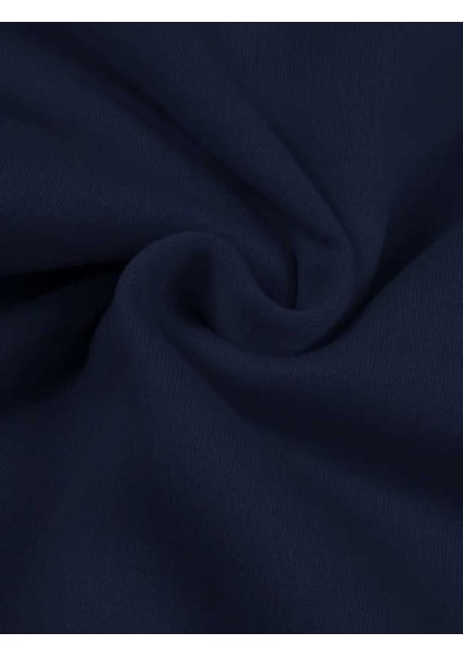 Fingered Baskılı Kapüşonlu Cepli Pamuklu Lacivert Sweatshirt indirimleri