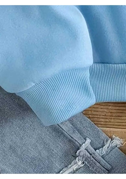 Black History Baskılı Kapüşonlu Cepli Içi Yünlü Mavi Sweatshirt fırsatları