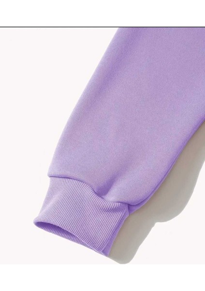 Teacher Baskılı Kaoüşonlu Cepli Pamuklu Lila Sweatshirt fırsatları