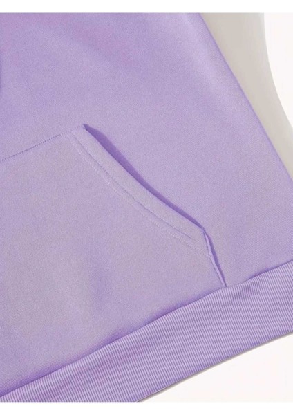 The Three Amigos Baskılı Kapüşonlu Cepli Pamuklu Lila Sweatshirt indirimleri