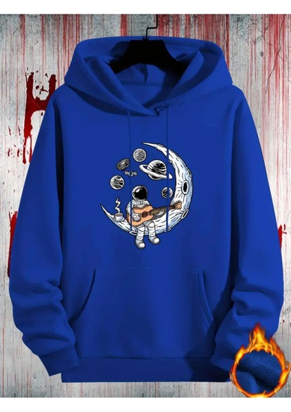 Astronot Desenli 2 Iplik Şardonlu Sweatshirt