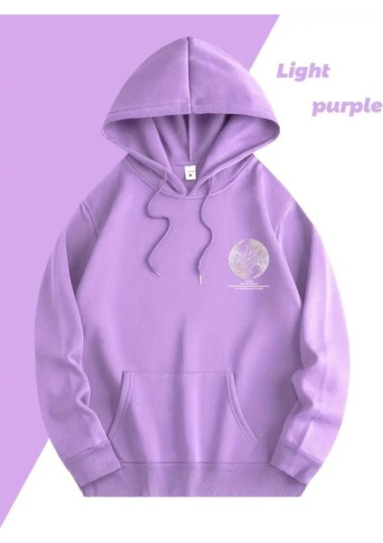 Lazarus Arka Göğüs Baskılı Kapüşonlu Cepli Pamuklu Lila Sweatshirt fiyatları