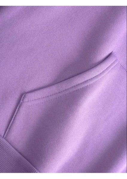 Lazarus Arka Göğüs Baskılı Kapüşonlu Cepli Pamuklu Lila Sweatshirt fırsatları