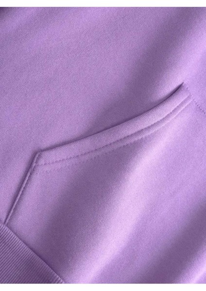 Aot Keşif Birliği Arka Göğüs Baskılı Kapüşonlu Cepli Içi Yünlü Lila Sweatshirt modelleri