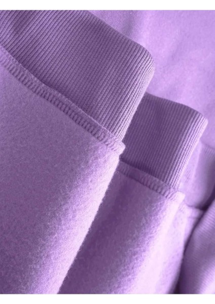 Aot Keşif Birliği Arka Göğüs Baskılı Kapüşonlu Cepli Içi Yünlü Lila Sweatshirt fırsatları