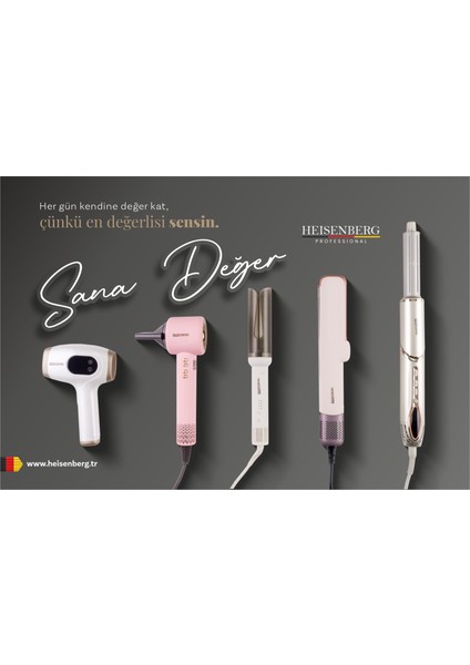 Heısenberg Professional Airwrap Saç Şekillendirme ve Kurutma Seti Aliminyum Gövde