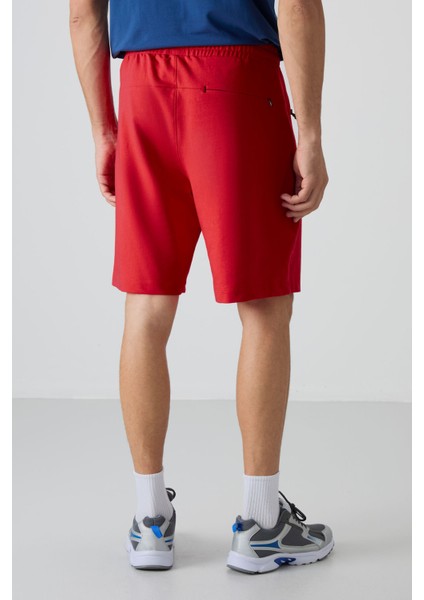 Kırmızı Gizli Fermuar Arka Cepli Bağcıklı Standart Kalıp Erkek Şort - 81136 fırsatları