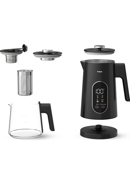 Aroma Smart Sıcaklık Kontrollü 1500W Dokunmatik Çelik Çay Makinesi indirimleri