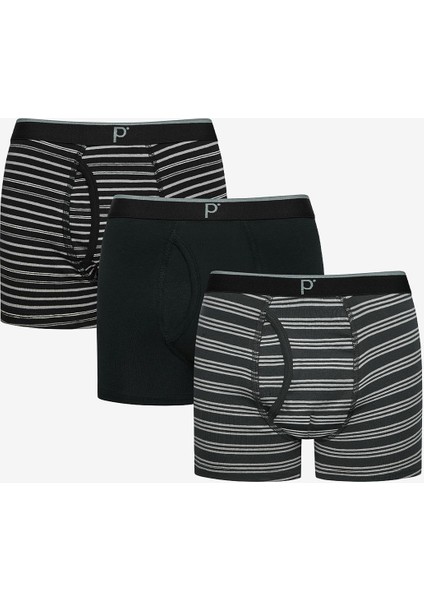 Thin Stripe 3lü Çok Renkli Boxer