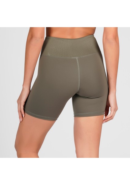 Haki Toparlayıcı Kruvaze Bel Detaylı Bisikletçi Şortu Kısa Tayt Vela fiyatları
