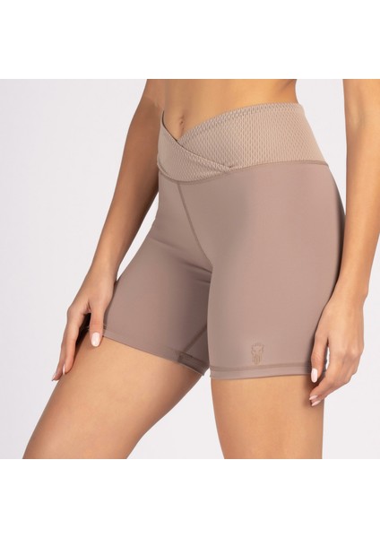 Pudra Toparlayıcı Kruvaze Bel Detaylı Bisikletçi Şortu Kısa Tayt Vela fiyatları