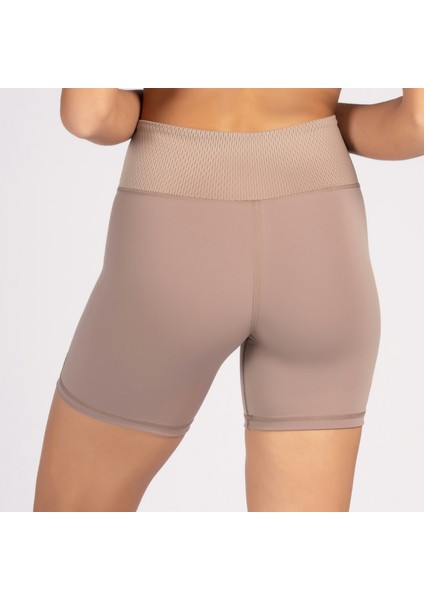 Pudra Toparlayıcı Kruvaze Bel Detaylı Bisikletçi Şortu Kısa Tayt Vela modelleri