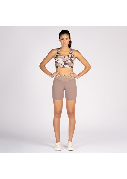 Pudra Toparlayıcı Kruvaze Bel Detaylı Bisikletçi Şortu Kısa Tayt Vela indirimleri