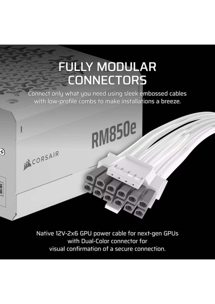 Rme Serisi RM850E 850 Watt Cybenetics Gold Seertifikalı Tam Modüler Atx 3.1 Güç Kaynağı - Beyaz (CP-9020293-EU) fiyatları