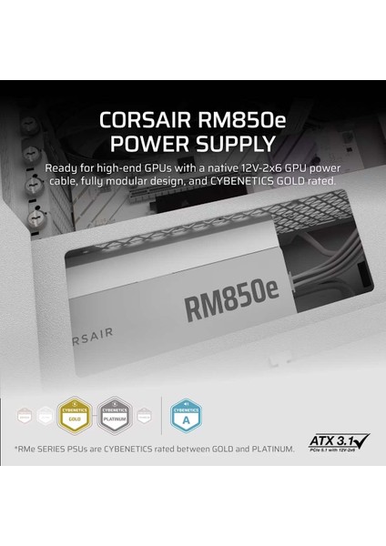 Rme Serisi RM850E 850 Watt Cybenetics Gold Seertifikalı Tam Modüler Atx 3.1 Güç Kaynağı - Beyaz (CP-9020293-EU) fırsatları