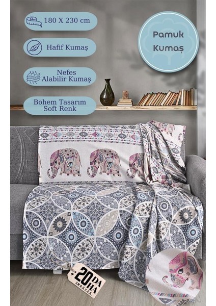 Tek Kişilik Baskılı Pike Koltuk Örtüsü Breeze 180X230 cm indirimleri