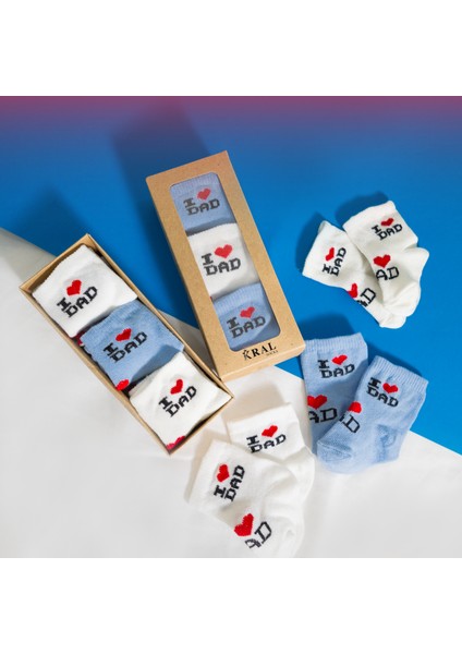 6 Çift Erkek Bebek Çorap Kutulu Patik Boy – I Love Dad Desenli, Pamuklu fiyatları
