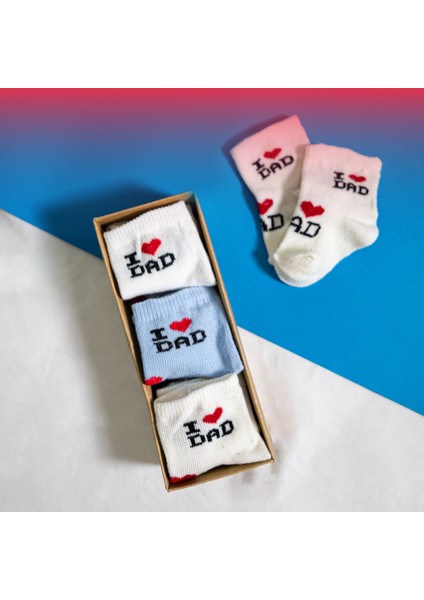 6 Çift Erkek Bebek Çorap Kutulu Patik Boy – I Love Dad Desenli, Pamuklu fırsatları