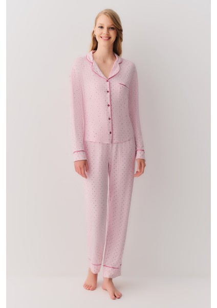 Shiny Gömlek Yaka Pijama Takımı