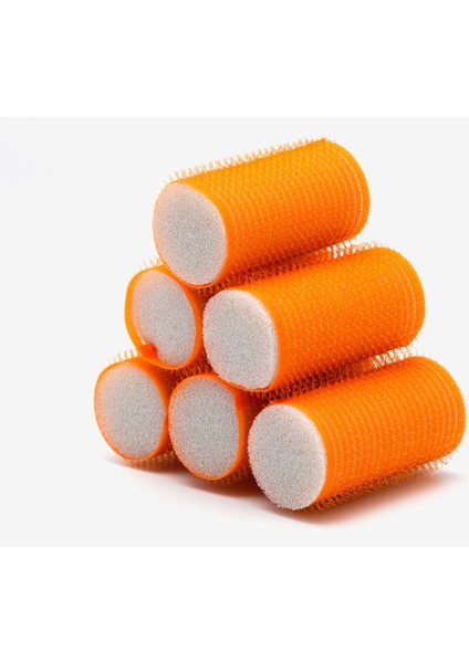 1224 Turuncu 6'lı Mini Paket Bigudi Cırtlı Saç Bigudisi Çap 3 cm modelleri