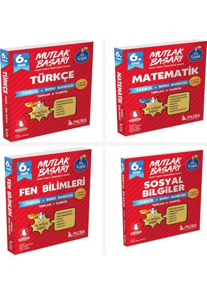 Muba 6. Sınıf Türkçe & Matematik & Fen & Sosyal Fasikül + Soru Ba