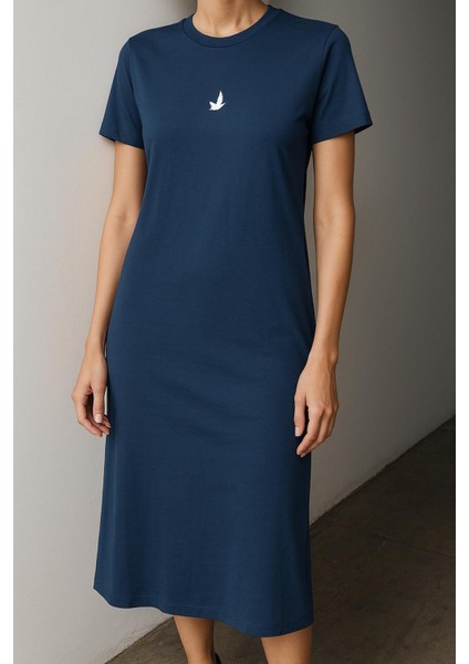 Enjeksiyon Baskılı Modal Kısa Kollu Elbise fiyatları