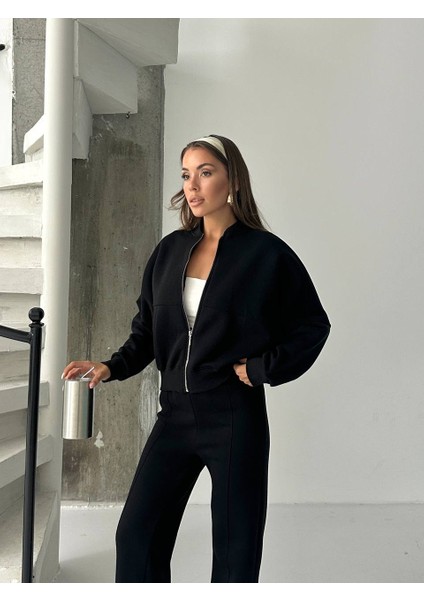 Kadın 3 Iplik Içi Şardonlu Penye Kumaş Çimalı Zr Eşofman Takımı