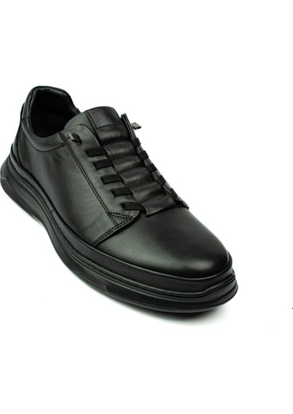 1654 Siyah Deri Erkek Günlük Ayakkabı