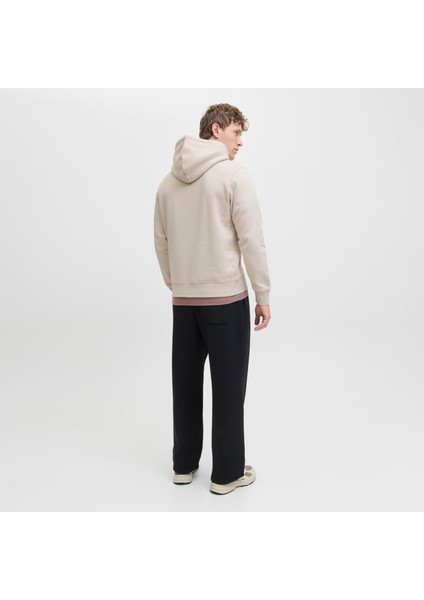 Erkek Gögüs Minimal Logo Baskili Kapüsonlu Sweatshirt - Soho modelleri