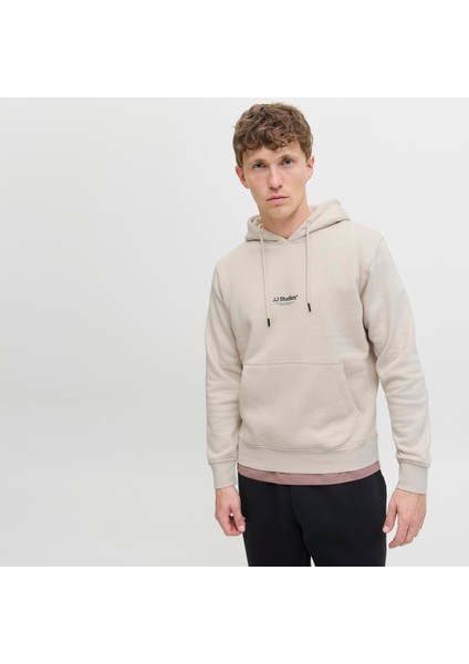 Erkek Gögüs Minimal Logo Baskili Kapüsonlu Sweatshirt - Soho fırsatları