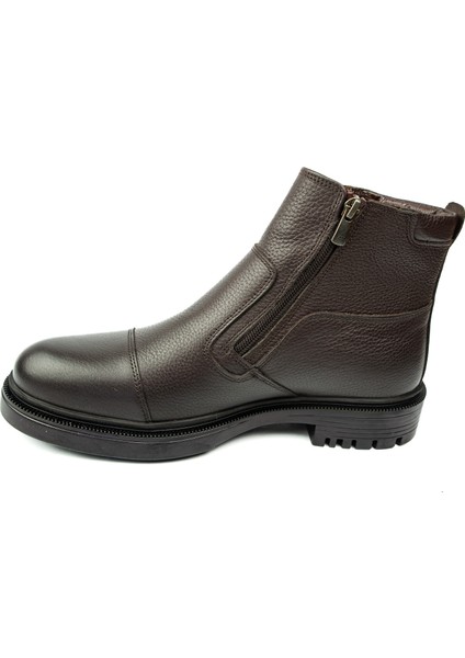 25992 Kahverengi Deri Içi Kürklü Erkek Bot modelleri